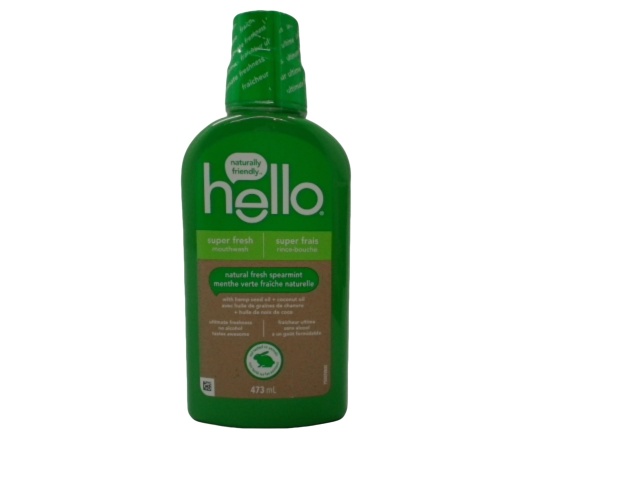 Mouthwash Natural Fresh Spearmint 473mL Hello