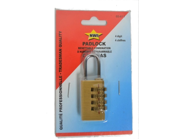 COMBINATION PADLOCK W 4 DIGIT