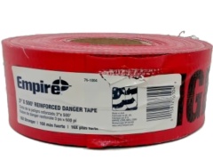 Reinforced Danger Tape 3 X 500' Red Empire