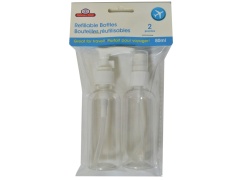 TRAVEL BOTTLES 2PKx 80ML 1 PUMP+ 1 SPRAY