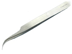 Forceps, watchmaker, curved, #7, 125mm 5, stain