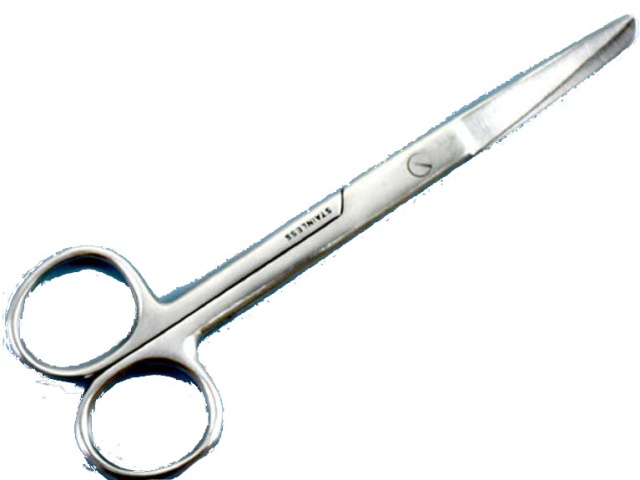 Scissors oper. 135mm 5.5, stainless, sharp/blun\