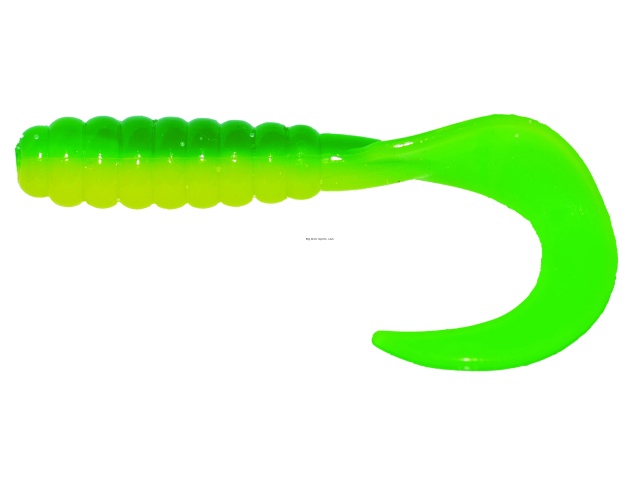 3 Curl Tail Grub Green/Yellow 10 per pack\