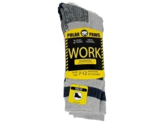 Socks Men's Work 2pk. Ash/Navy Polar Paws