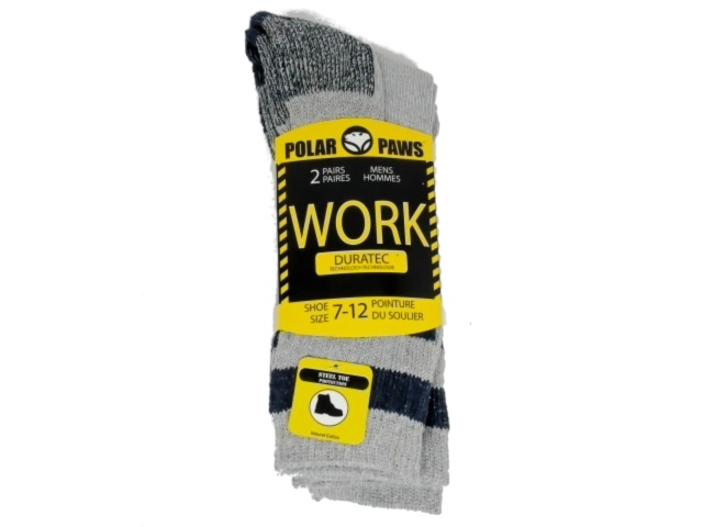 Socks Men\'s Work 2pk. Ash/Navy Polar Paws