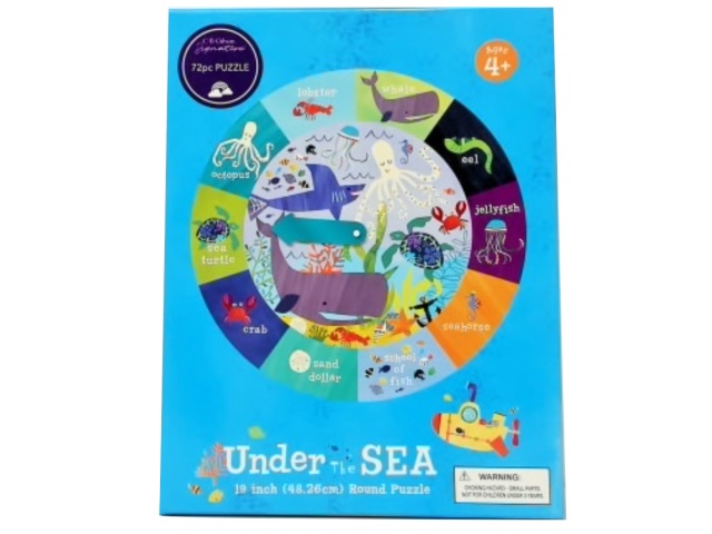 Round Puzzle 72pc. Under The Sea 19 inch