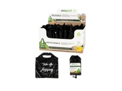 Folding Shopping Bag Black EcoGoal