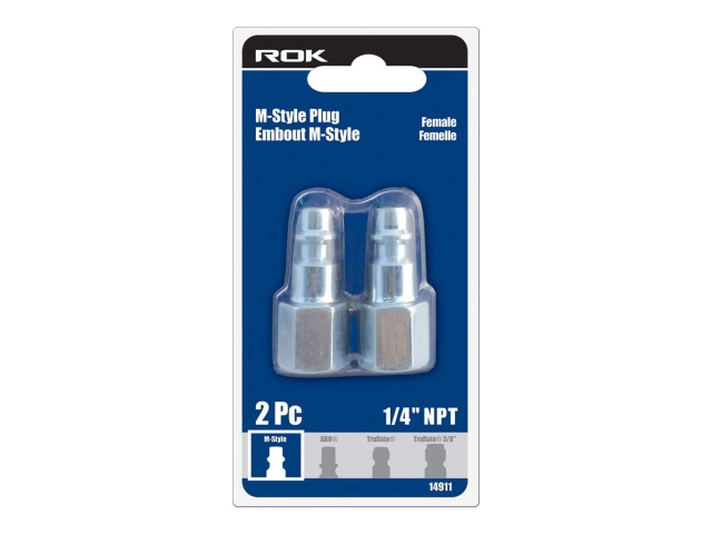 Plug industrial m-style 1/4 npt F 2pc