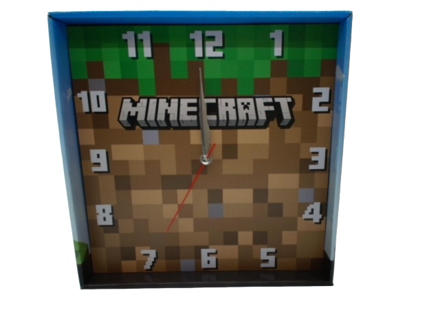 Wall Clock Minecraft Square Logo 12x12\