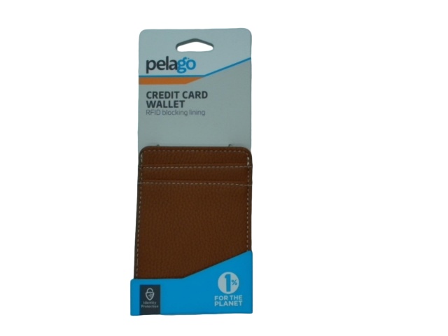 Credit Card Wallet Rfid Blocking Lining 4 Slots Brown Pelago