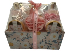 Bath Gift Set Spa Luxetique Daisy Dreams w/Basket