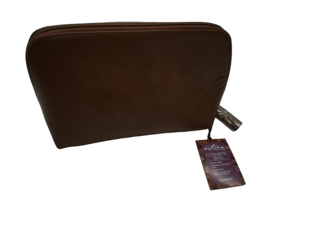 Cosmetic Bag Brown Leather Artisan By Lang