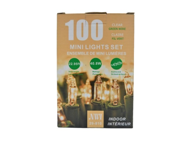 MINI LIGHT 100LT INDOOR CLEAR BULB 22.95FT LENGTH