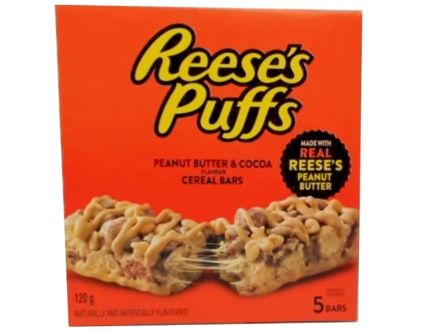 Reese\'s Puffs Cereal Bars 5pk. 120g. Peanut Butter & Cocoa (endcap)