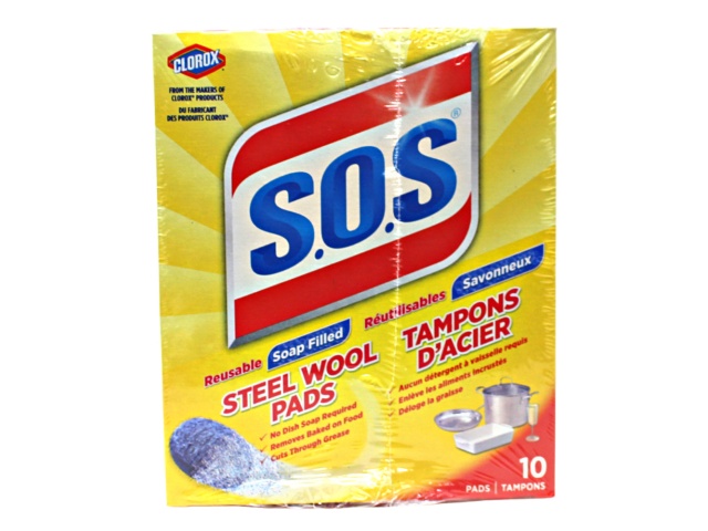 S.O.S 10CT STEEL WOOL PADS/5