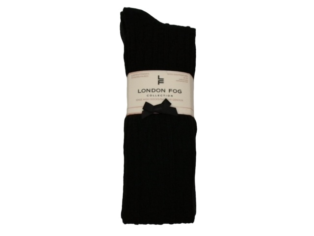 Knee High Socks Ladies 2pk. Black & Charcoal London Fog