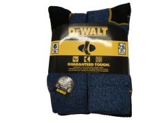 Work Socks Men's 6pk. Navy Cotton Blend Dewalt