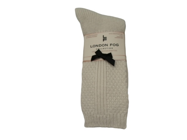 Socks Ladies Crew 2pk. Ivory/Grey London Fog