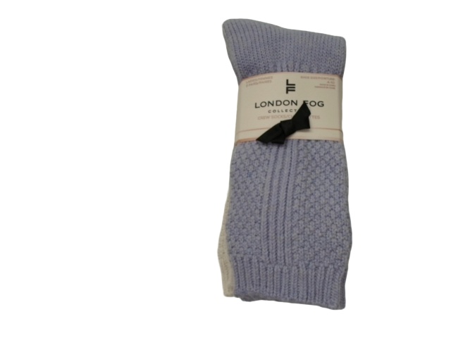 Socks Ladies Crew 2pk. Lilac/Ivory London Fog