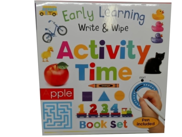 Activity Time Book Set Early Learning Write & Wipe W/pen