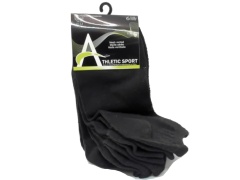 Socks Men's Mesh Vented 6pk. Black Athletic Sport