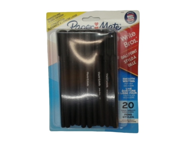 Ballpoint Pens 20pk. Black Medium Point Write Bros.