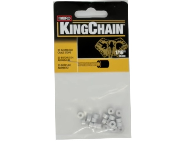 Aluminum Cable Stops 1/16 20pk. Kingchain Mibro\