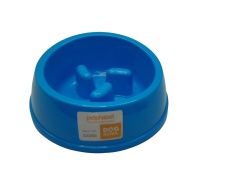 Dog Bowl Slow Feed 0.9L Blue Petphabet