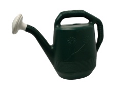 Watering Can 2 Gallon Plastic Green w/Flowers