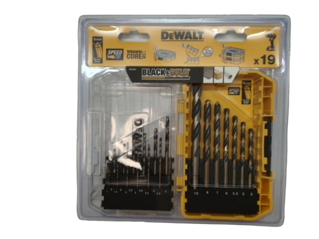 Drill Bit Set 19pcs. Black & Gold Dewalt