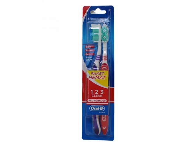 ORAL-B Toothbrush MEDIUM 2PK X 12 ALL ROUNDER