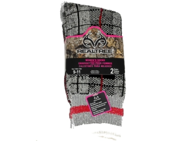 Socks Women\'s Crew 2pk. White/Red Realtree