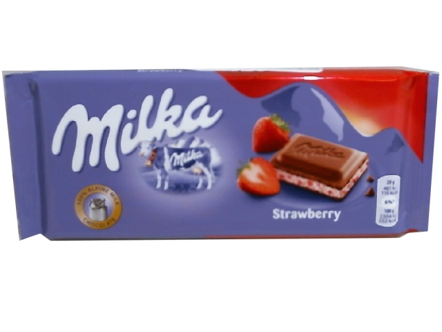 Chocolate Bar Milka Strawberry 100g.