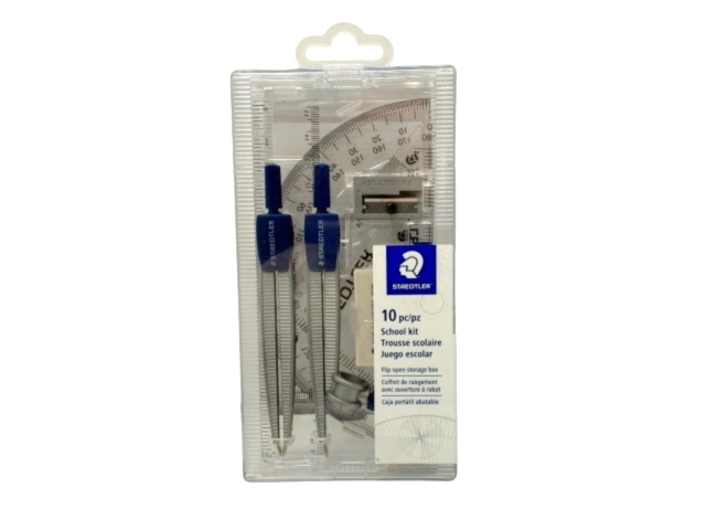 Compass School Kit 10pc. w/Storage Box Staedtler